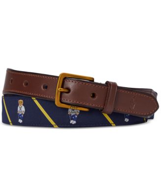 Polo Ralph Lauren - Men's Polo Bear Leather-Trim Belt