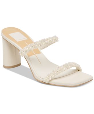 Dolce Vita - Women's Nolah Pearl Beaded Double-Band Block-Heel Dress Sandals