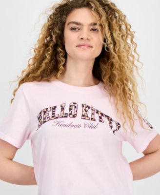 Grayson Threads, The Label - Juniors' Hello Kitty Varsity Leopard Graphic T-Shirt