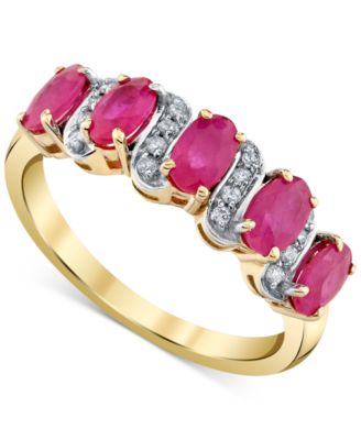Macy's - Ruby (1-3/4 ct. t.w.) & Diamond Accent Ring in 10k Yellow Gold