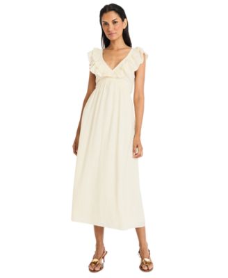 The Good Journey - Women's Flutter-Sleeve Tie-Back Maxi Dress
