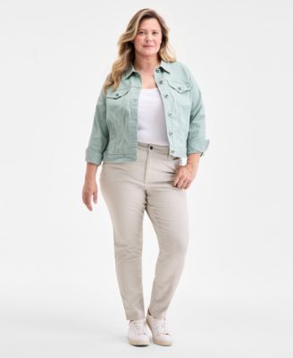 Style & Co - Plus Size Colored High-Rise Straight-Leg Jeans