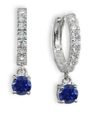 Giani Bernini - Color Cubic Zirconia Dangle Drop Huggie Hoop Earring in Sterling Silver
