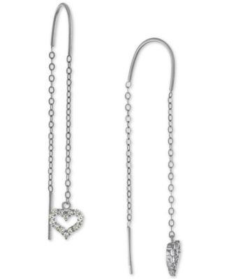 Giani Bernini - Cubic Zirconia Heart Threader Earrings