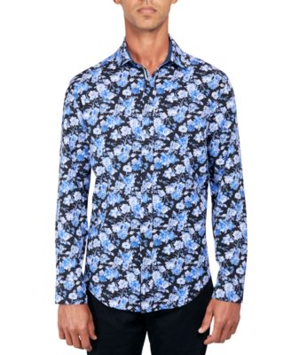 Society of Threads - Men's Regular-Fit Non-Iron Performance Stretch Floral-Print Button-Down Shirt