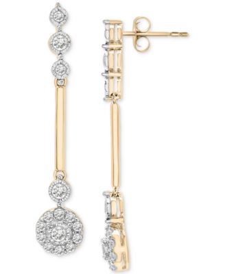 Wrapped in Love - Diamond Station Linear Drop Earrings (1/2 ct. t.w.) in 14k Gold
