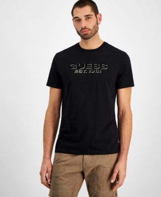 GUESS - Men's Relaxed-Fit Embossed Velvet Logo Graphic T-Shirt