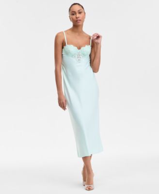 I.N.C. International Concepts - Women's Lace Appliqu&eacute; Satin Nightgown