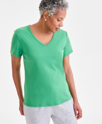 Style & Co - Women's V-Neck Cotton T-Shirt