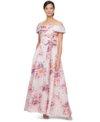 Alex Evenings - Women's Floral-Print Off-The-Shoulder Gown