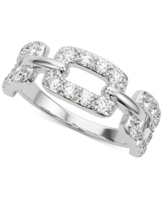 Charles & Colvard - Moissanite Link Ring (3/4 ct. t.w) in Sterling Silver