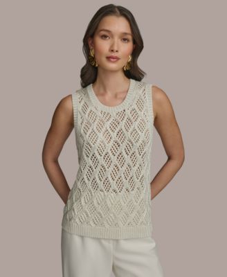 Donna Karan New York - Women's Open-Stitch Sleeveless Sweater