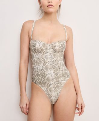Good American - Women's Snake-Print Underwire One-Piece Swimsuit