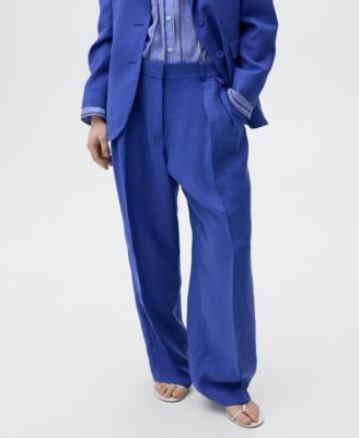 MANGO - Women's Pleated Wideleg Suit Trousers