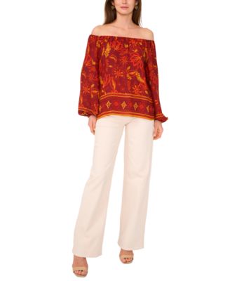 Vince Camuto - Women's Off-The-Shoulder Long-Sleeve Blouse