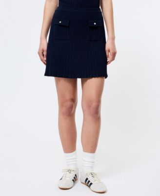 French Connection - Women's Crinkle-Knit Two-Pocket Mini Skirt