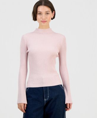 Hooked Up by IOT - Junior's Mock-Neck Long-Sleeve Sweater