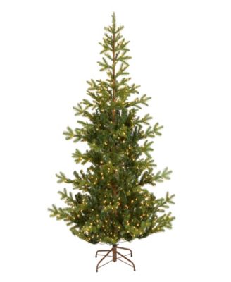 National Tree Company - 6 .5" Feel Real  Norwegian Spruce Hinged Tree with 650 Clear Lights