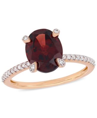 Macy's - Garnet (3 ct.t.w.) and Diamond (1/10 ct.t.w.) Ring in 10k Rose Gold