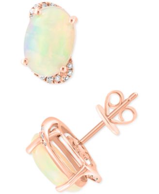 EFFY Collection - Ethiopian Opal (2-3/4 ct. t.w.) & Diamond (1/10 ct. t.w.) Earrings in 14k Rose Gold