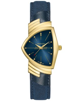 Hamilton - Women's Swiss Ventura Blue Textile Strap Watch 32x50mm