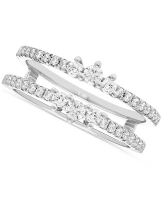 Macy's - Diamond Double Row Enhancer Guard Ring (1/2 ct. t.w.) in 14k White Gold