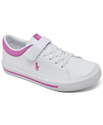 Polo Ralph Lauren - Little Girls Elmwood Fastening Strap Casual Sneakers from Finish Line