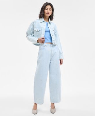 HUGO - Women's Floral High-Rise Tapered Ankle Jeans