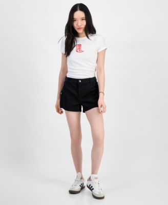 Madden Girl - Juniors' High Rise Utility Shorts