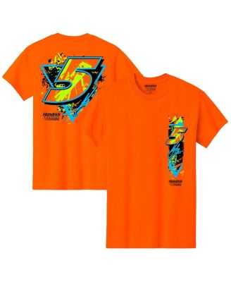 Hendrick Motorsports Team Collection - Men's Orange Kyle Larson Neon Name Number T-Shirt