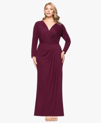Betsy & Adam - Plus Size Long-Sleeve Matte Jersey Dress