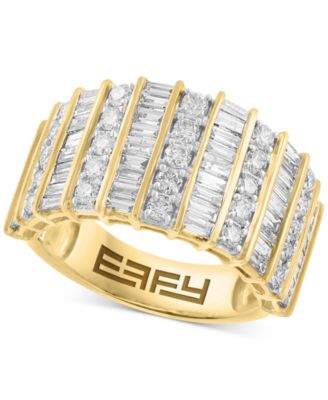 EFFY Collection - Diamond Round & Baguette Multirow Statement Ring (1-7/8 ct. t.w.) in 14k Gold
