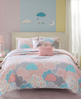 Intelligent Design - Kids Cloud 5-Pc. Cotton Printed Full/Queen Coverlet Set