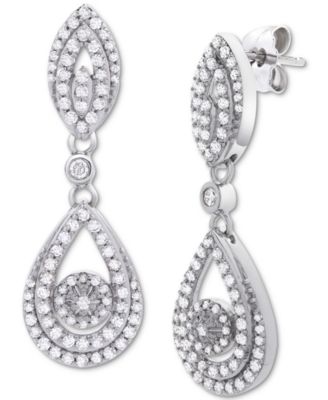 Wrapped in Love - Diamond Dangling Drop Earrings in 14k White Gold or 14k Yellow Gold (1 ct. t.w.)