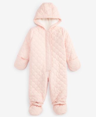 First Impressions - Baby Girls Hooded Quilted Footed Snowsuit
