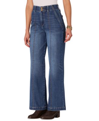 Democracy - Petite Front-Seamed Wide-Leg Jeans
