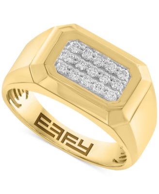 EFFY Collection - Men's Diamond Rectangular Cluster Ring (1/4 ct. t.w.) in 14k Gold