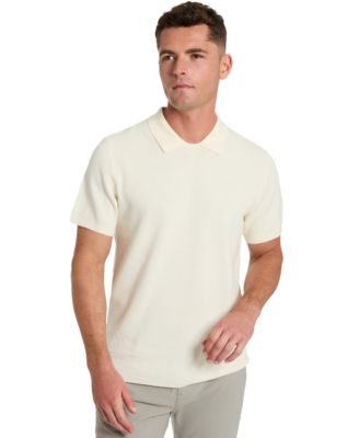 Kenneth Cole - Men's Short Sleeve Waffle Knit Polo Sweater