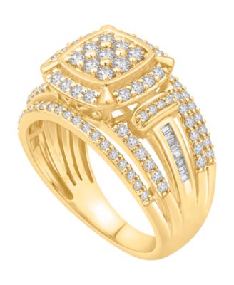 Macy's - Diamond Multirow Cluster Ring (1 ct. t.w.) in 14K Yellow Gold