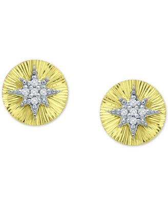 Giani Bernini - Cubic Zirconia Starburst Disc Stud Earrings