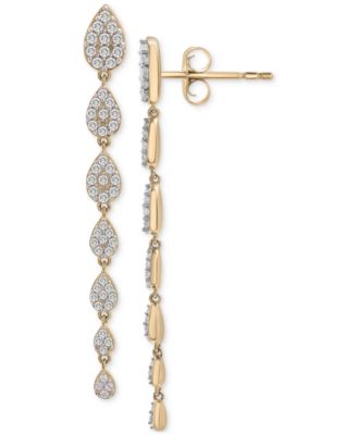 Wrapped in Love - Diamond Cluster Linear Drop Earrings (1 ct. t.w.)