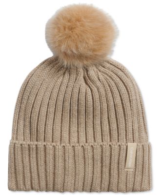 Calvin Klein - Chunky Rib Knit Pom Beanie