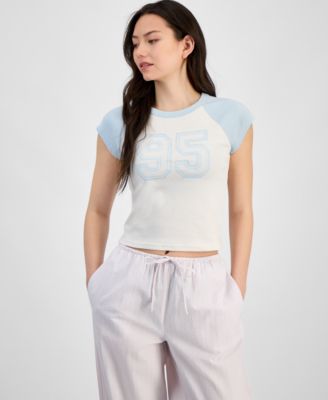 Hippie Rose - Juniors' Cap-Sleeve Baseball T-Shirt
