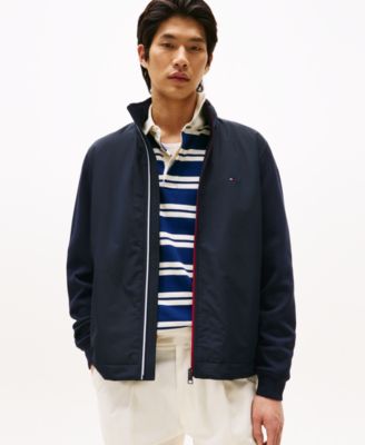 Tommy Hilfiger - Men's Relaxed Fit Mixed Media Harrington Jacket