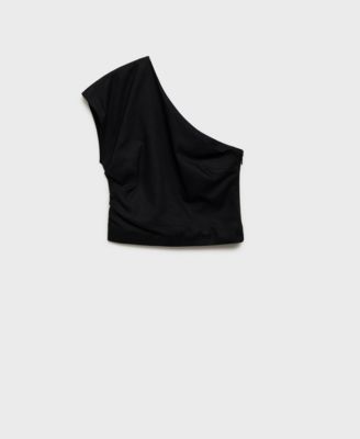 MANGO - Women's Asymmetrical Linen Top