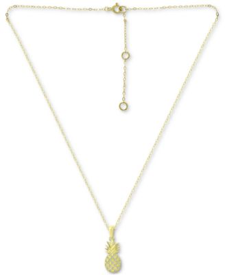 Giani Bernini - Cubic Zirconia Pineapple Pendant Necklace in 18k Gold-Plated Sterling Silver, 16" + 2" extender