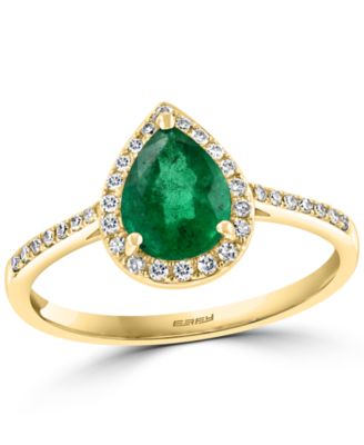 EFFY Collection - Emerald (7/8 ct. t.w.) & Diamond (1/6 ct. t.w.) Ring in 14k Gold
