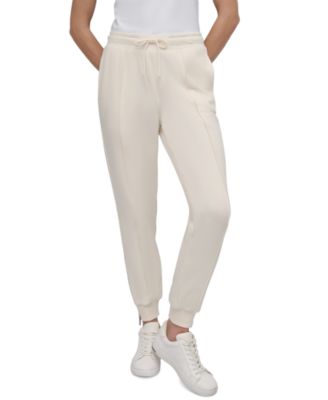 DKNY - Women's Zip-Cuff High-Rise Cotton Joggers