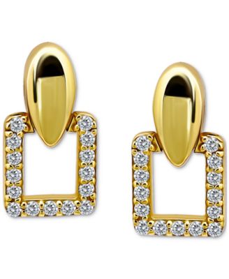 Giani Bernini - Cubic Zirconia Square Earrings (3/4 ct. t.w.) in 18k Gold over Sterling Silver