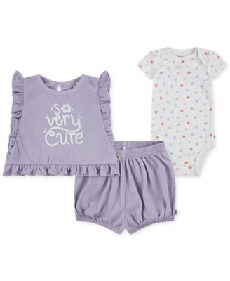 Huggies - Baby Girls Bodysuit, Top & Shorts, 3 Piece Set